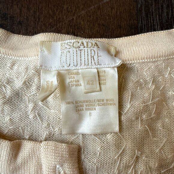 Vintage Escada Pearl beaded sequin cardigan sweater womens size 42 medium new wo - Picture 8 of 11